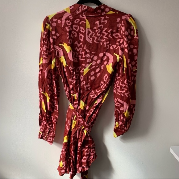 Farm Rio Toucanissimo Mini Dress Beaded Tassel Belt Sz XS NWT - Picture 5 of 9